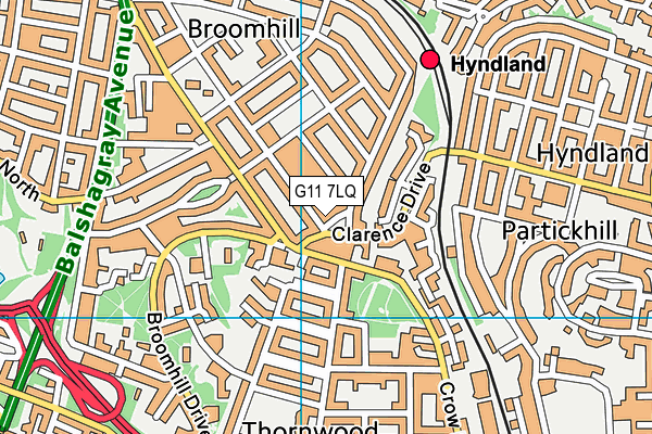 G11 7LQ map - OS VectorMap District (Ordnance Survey)