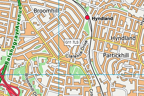 G11 7LS map - OS VectorMap District (Ordnance Survey)