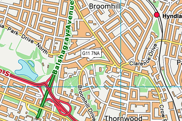 G11 7NA map - OS VectorMap District (Ordnance Survey)