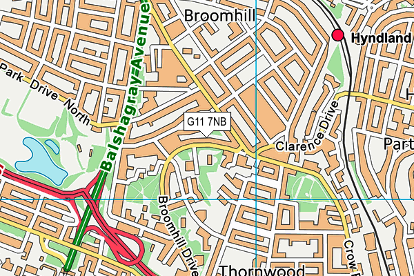 G11 7NB map - OS VectorMap District (Ordnance Survey)