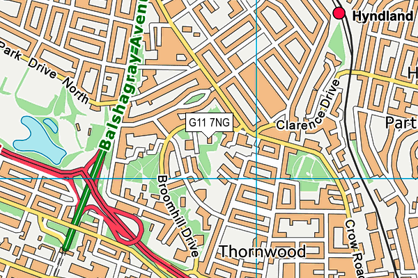 G11 7NG map - OS VectorMap District (Ordnance Survey)