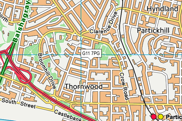 G11 7PG map - OS VectorMap District (Ordnance Survey)