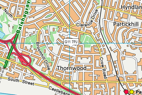 G11 7PJ map - OS VectorMap District (Ordnance Survey)