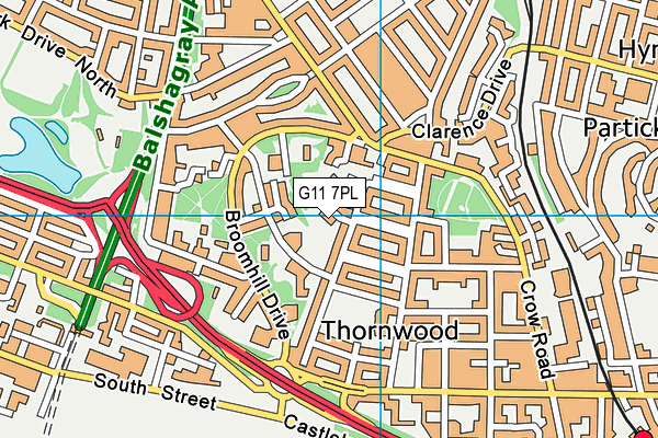 G11 7PL map - OS VectorMap District (Ordnance Survey)