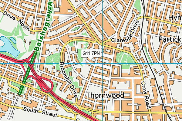 G11 7PN map - OS VectorMap District (Ordnance Survey)