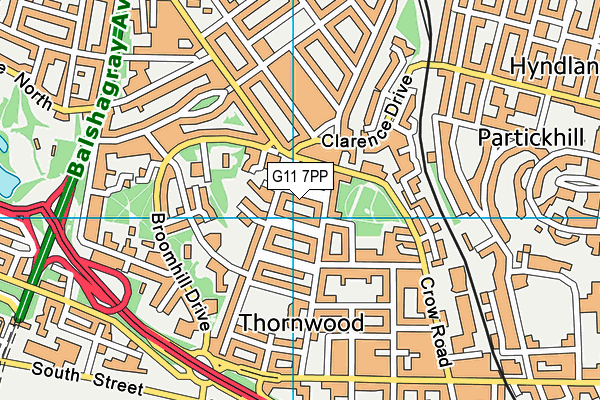 G11 7PP map - OS VectorMap District (Ordnance Survey)