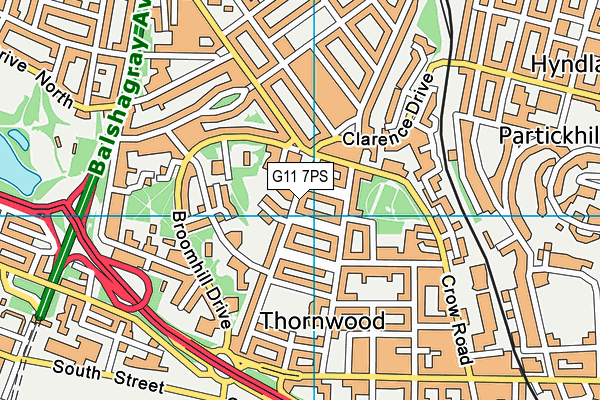 G11 7PS map - OS VectorMap District (Ordnance Survey)