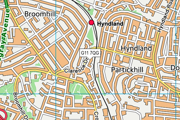 G11 7QG map - OS VectorMap District (Ordnance Survey)