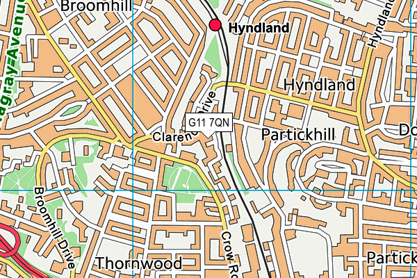 G11 7QN map - OS VectorMap District (Ordnance Survey)