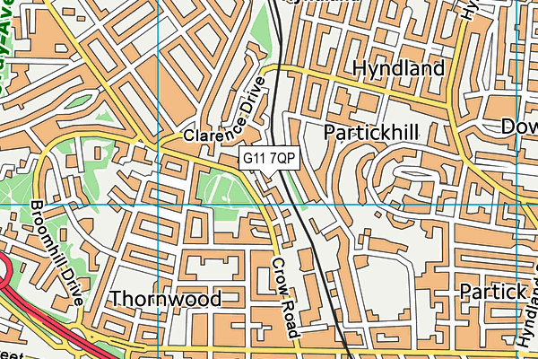 G11 7QP map - OS VectorMap District (Ordnance Survey)