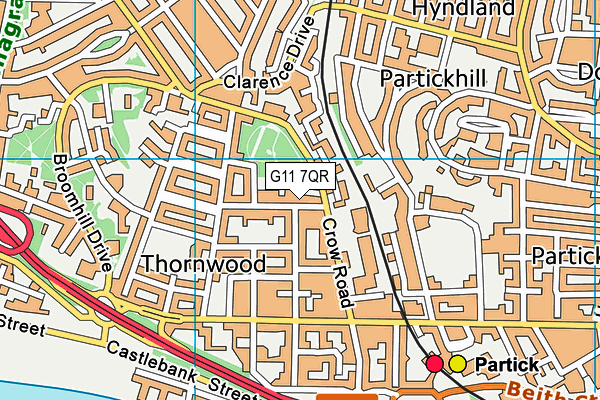 G11 7QR map - OS VectorMap District (Ordnance Survey)