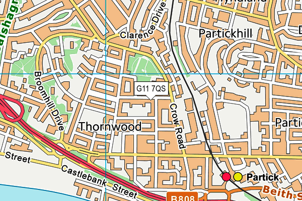 G11 7QS map - OS VectorMap District (Ordnance Survey)