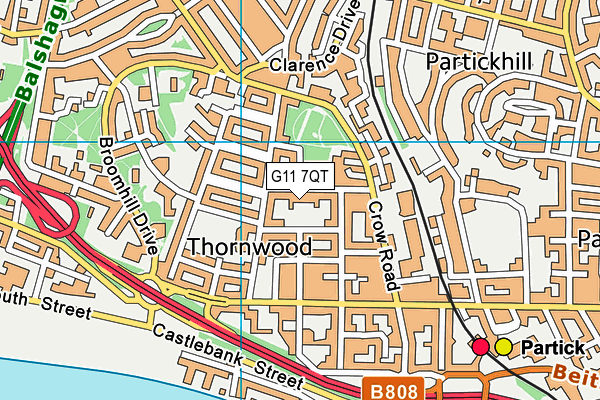 G11 7QT map - OS VectorMap District (Ordnance Survey)