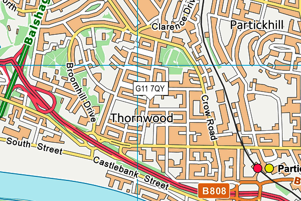 G11 7QY map - OS VectorMap District (Ordnance Survey)