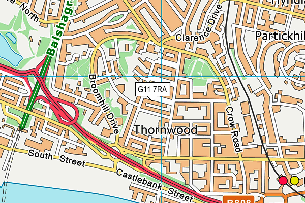 G11 7RA map - OS VectorMap District (Ordnance Survey)