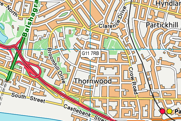 G11 7RB map - OS VectorMap District (Ordnance Survey)