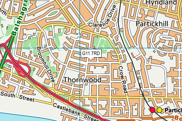 G11 7RD map - OS VectorMap District (Ordnance Survey)