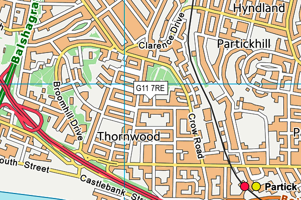 G11 7RE map - OS VectorMap District (Ordnance Survey)