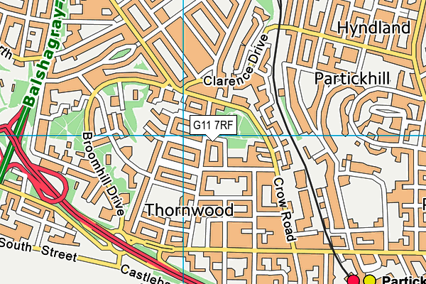 G11 7RF map - OS VectorMap District (Ordnance Survey)