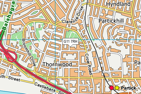 G11 7RH map - OS VectorMap District (Ordnance Survey)