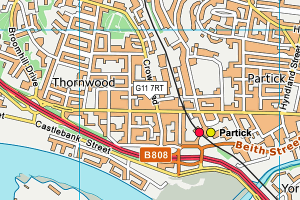 G11 7RT map - OS VectorMap District (Ordnance Survey)