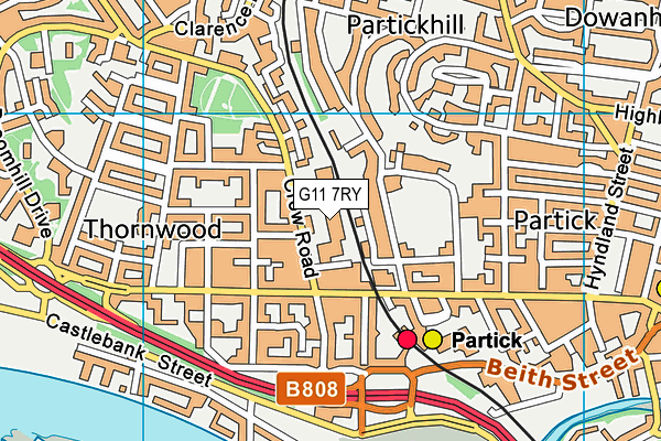 G11 7RY map - OS VectorMap District (Ordnance Survey)