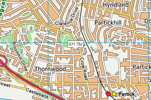 G11 7SJ map - OS VectorMap District (Ordnance Survey)