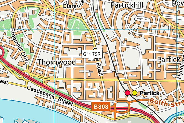 G11 7SR map - OS VectorMap District (Ordnance Survey)