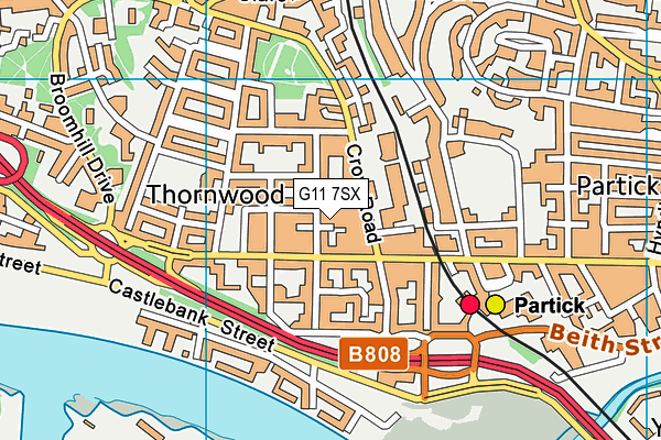 G11 7SX map - OS VectorMap District (Ordnance Survey)