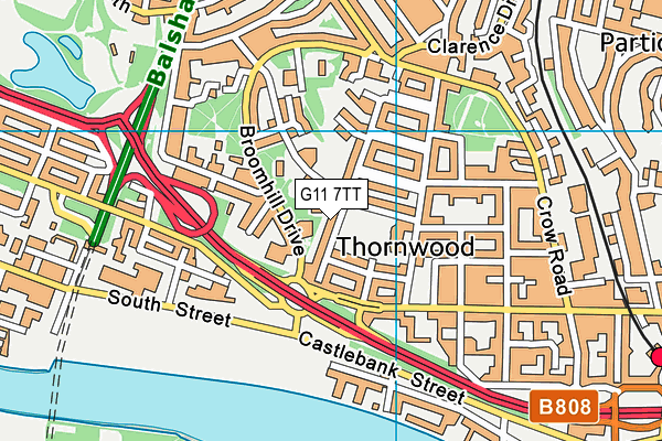 G11 7TT map - OS VectorMap District (Ordnance Survey)