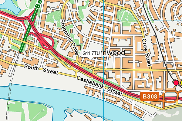 G11 7TU map - OS VectorMap District (Ordnance Survey)