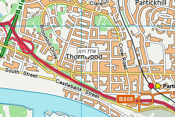 G11 7TW map - OS VectorMap District (Ordnance Survey)