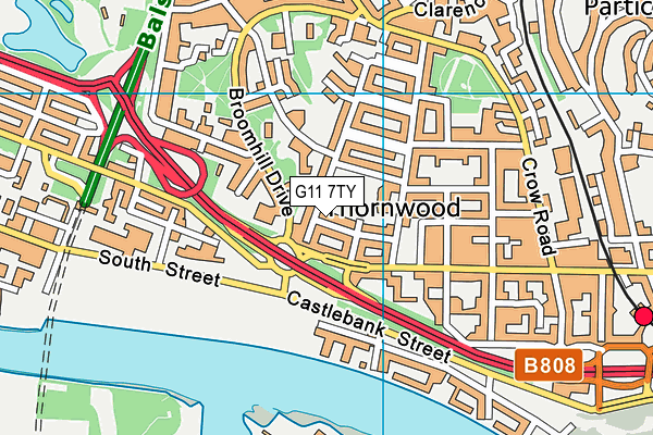 G11 7TY map - OS VectorMap District (Ordnance Survey)