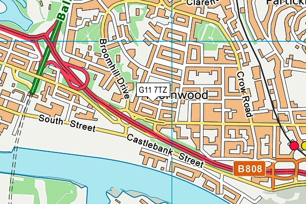 G11 7TZ map - OS VectorMap District (Ordnance Survey)