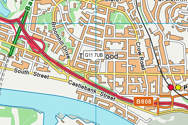 G11 7UB map - OS VectorMap District (Ordnance Survey)