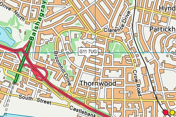 G11 7UG map - OS VectorMap District (Ordnance Survey)