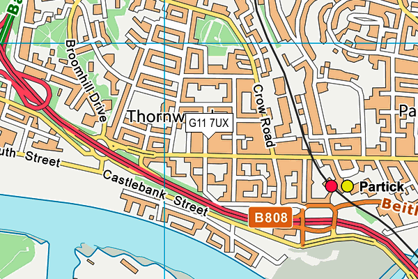 G11 7UX map - OS VectorMap District (Ordnance Survey)