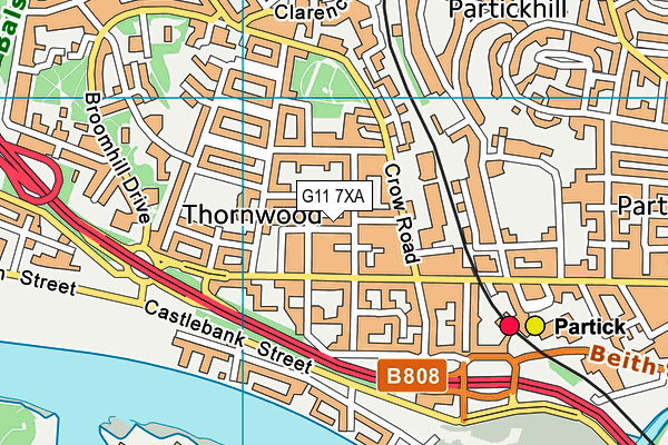 G11 7XA map - OS VectorMap District (Ordnance Survey)