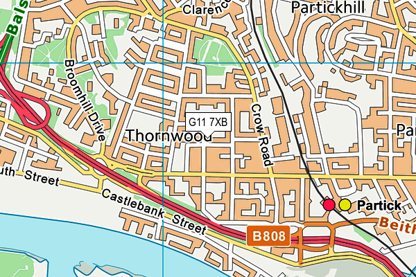 G11 7XB map - OS VectorMap District (Ordnance Survey)