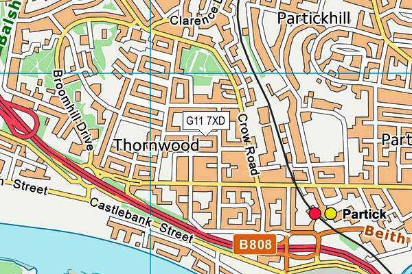 G11 7XD map - OS VectorMap District (Ordnance Survey)