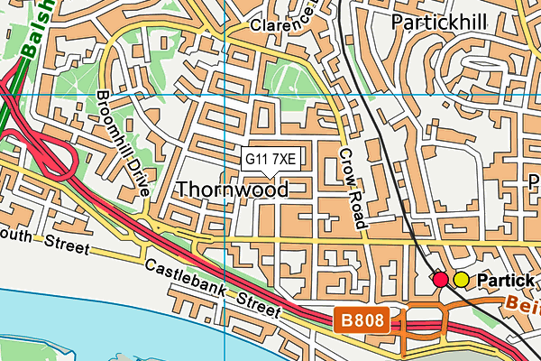 G11 7XE map - OS VectorMap District (Ordnance Survey)