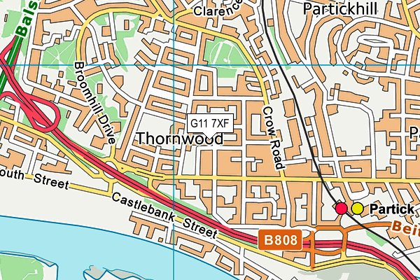 G11 7XF map - OS VectorMap District (Ordnance Survey)