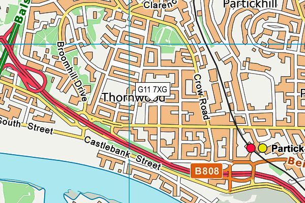 G11 7XG map - OS VectorMap District (Ordnance Survey)