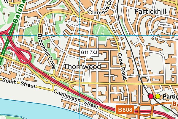 G11 7XJ map - OS VectorMap District (Ordnance Survey)