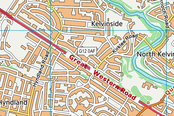 G12 0AF map - OS VectorMap District (Ordnance Survey)