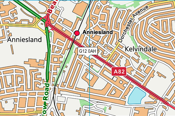 G12 0AH map - OS VectorMap District (Ordnance Survey)