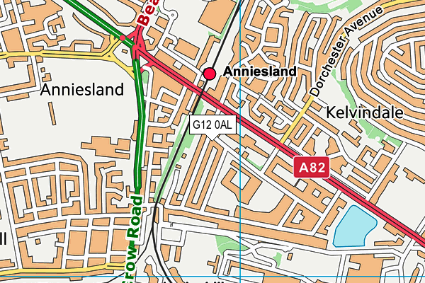 G12 0AL map - OS VectorMap District (Ordnance Survey)