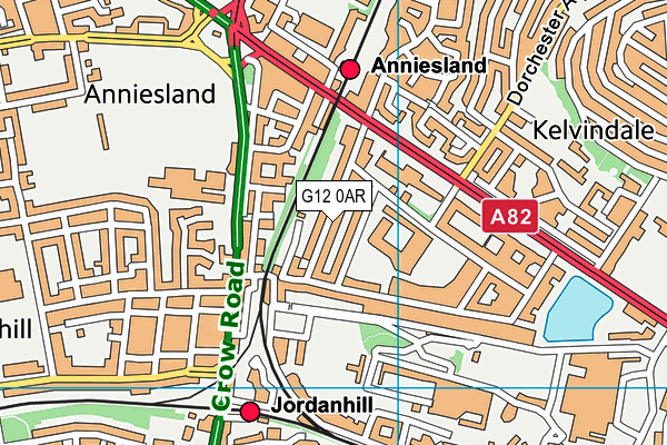 G12 0AR map - OS VectorMap District (Ordnance Survey)