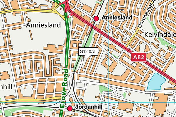 G12 0AT map - OS VectorMap District (Ordnance Survey)