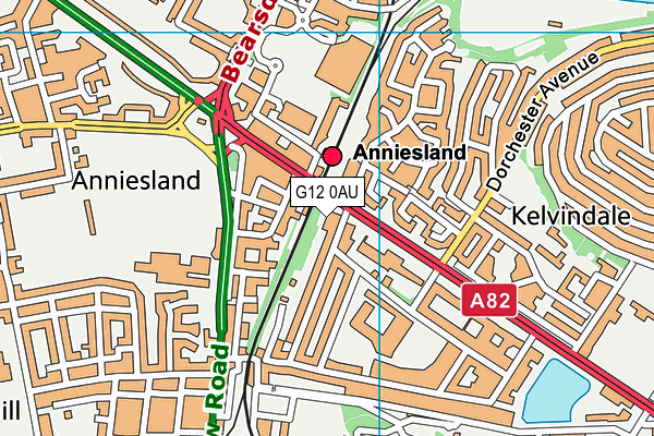 G12 0AU map - OS VectorMap District (Ordnance Survey)